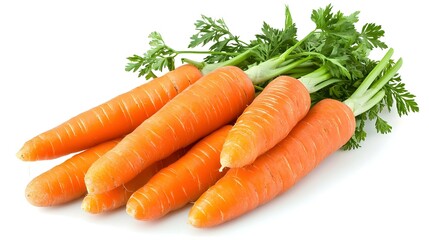 Fresh carrots isolated on white background