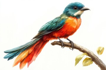 Obraz premium Vibrant Tropical Bird on Branch