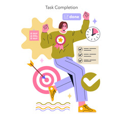 ADHD Friendly. Flat Vector Illustration