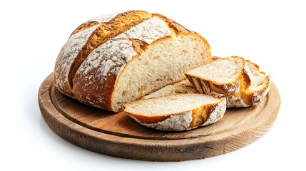 Round peasant bread with cut pieces