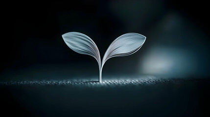 A paper crafted sprout illustration emerging from a textured surface