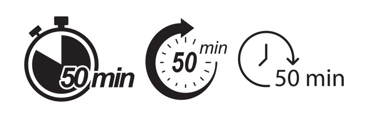 50 minutes set icon black