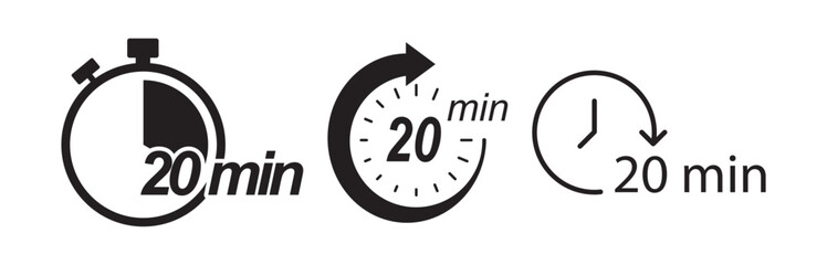20 minutes set icon black
