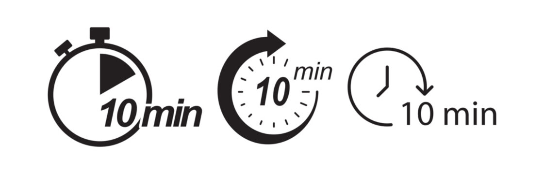 10 minutes set icon black