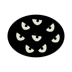 Silhouette of Halloween Monster. Isolated on White Background. Vector Illustration