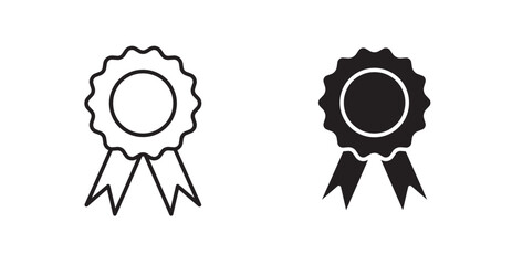 Badge filled and outlined icons vectors on white background
