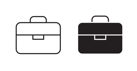 Briefcase filled and outlined icons vectors on white background