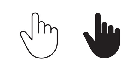 Cursor filled and outlined icons vectors on white background