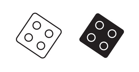 Dice filled and outlined icons vectors on white background