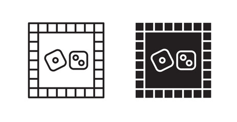 Game board filled and outlined icons vectors on white background