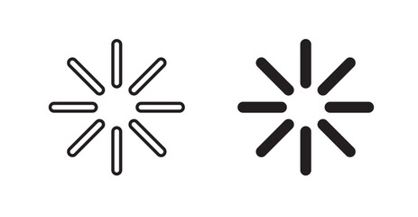 Loading filled and outlined icons vectors on white background