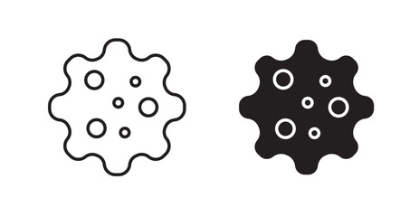 Microorganism filled and outlined icons vectors on white background