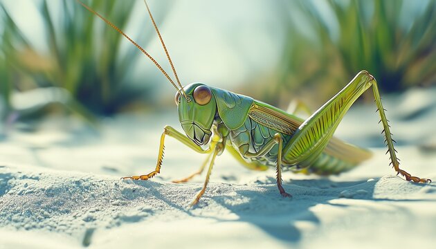 grasshopper on the field