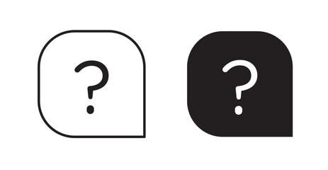 Question filled and outlined icons vectors on white background