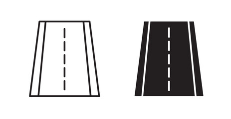Road filled and outlined icons vectors on white background