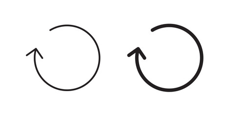 Rotate right filled and outlined icons vectors on white background