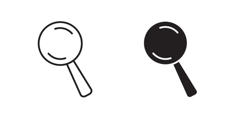 Search filled and outlined icons vectors on white background