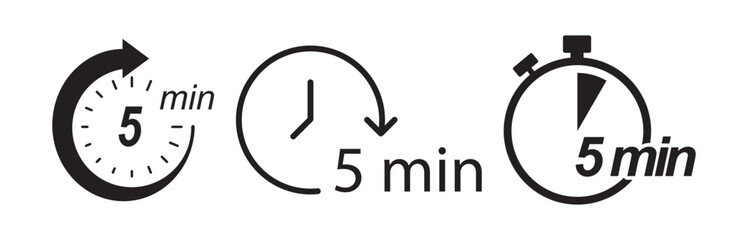 5 minutes set icon black
