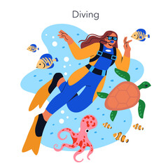 Beach Vacation. Flat Vector Illustration