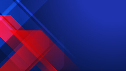 sleek geometric abstract blue and red shapes background vector illustration