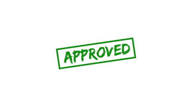 Approved stamp icon animation design on white background