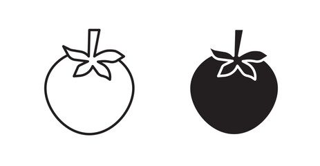 Tomato filled and outlined icons vectors on white background
