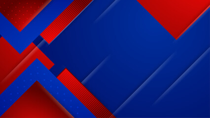 red and blue simple geometric shapes abstract and modern background vector illustration