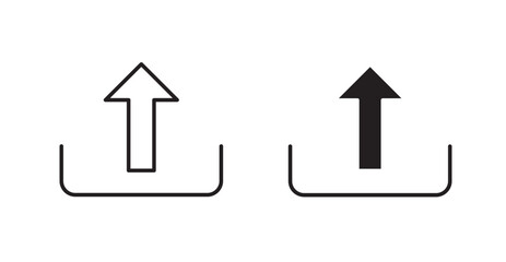 Upload filled and outlined icons vectors on white background