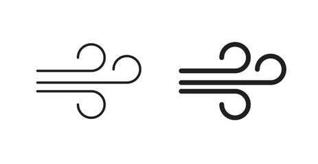 Wind filled and outlined icons vectors on white background