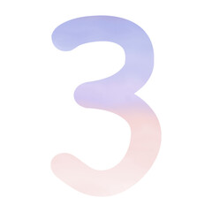 Fototapeta premium Colourful purple and pink pastel numbers