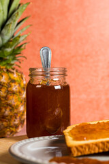 bread smeared with delicious jam