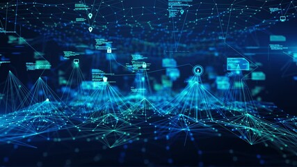 Data analysis with high-speed transfer connectivity, future background  - Powered by Adobe