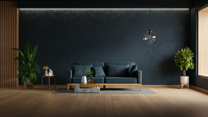 Modern minimalist combined with dark Japandi emphasizes simplicity, elegance, calmness and warmth through the use of dark tones and natural materials.- 3D rendering