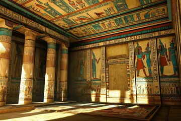 Obraz premium A serene background scene showcasing the elegance of ancient Egyptian culture.
