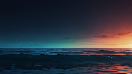 Obraz premium Beautiful seascape with sunset. 3d rendering, illustration