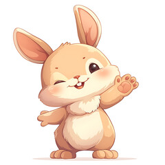 Obraz premium Adorable and Playful Rabbit Engaged in Various Activities, Minimalist and Logo-Style Designs illustrator.