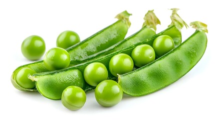 green pea vegetable bean isolated on white