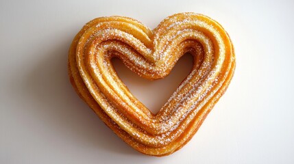Fototapeta premium A sweet, heart-shaped treat presented against a pristine white setting.
