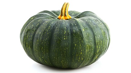 Green pumpkin on the white background