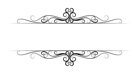 Obraz premium Brush strokes for vintage frames. Classic black lines on white background.
