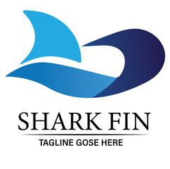 Shark fin logo design template. Vector illustration