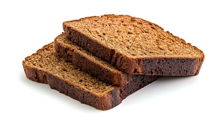 Rye bread slice isolated on white background