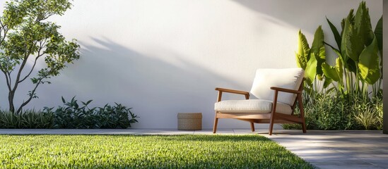 Expansive view of a lush green grass lawn creates a tranquil atmosphere.
