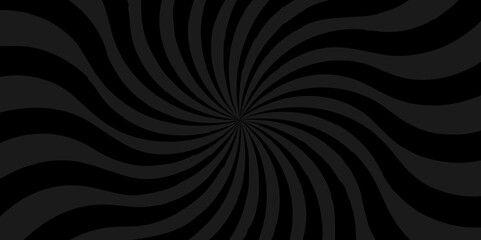 Fototapeta premium Vector abstract black and gray sun rays sunburst backdrop background. seamless retro vintage burst sunrise sunbeam element spiral striped illustration sunray template wallpaper design. 