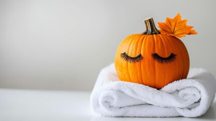 Spa-inspired pumpkin design showcasing beauty and creativity.