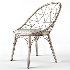 wooden chair isolated on white