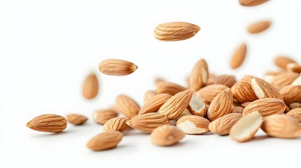 Obraz premium Almonds falling mockup Cutout