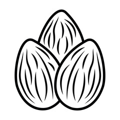 almond sign symbol vector flat icon