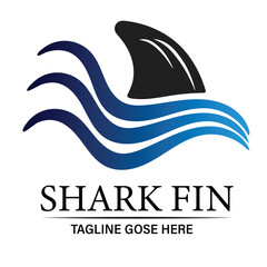 Shark fin logo design template. Vector illustration