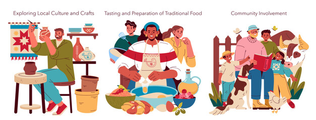 Fototapeta premium Slow Travel. Flat Vector Illustration